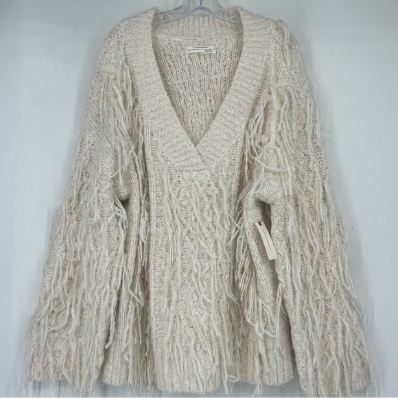 Anthropologie Cream V-Neck Sweater - Picture 8 of 14